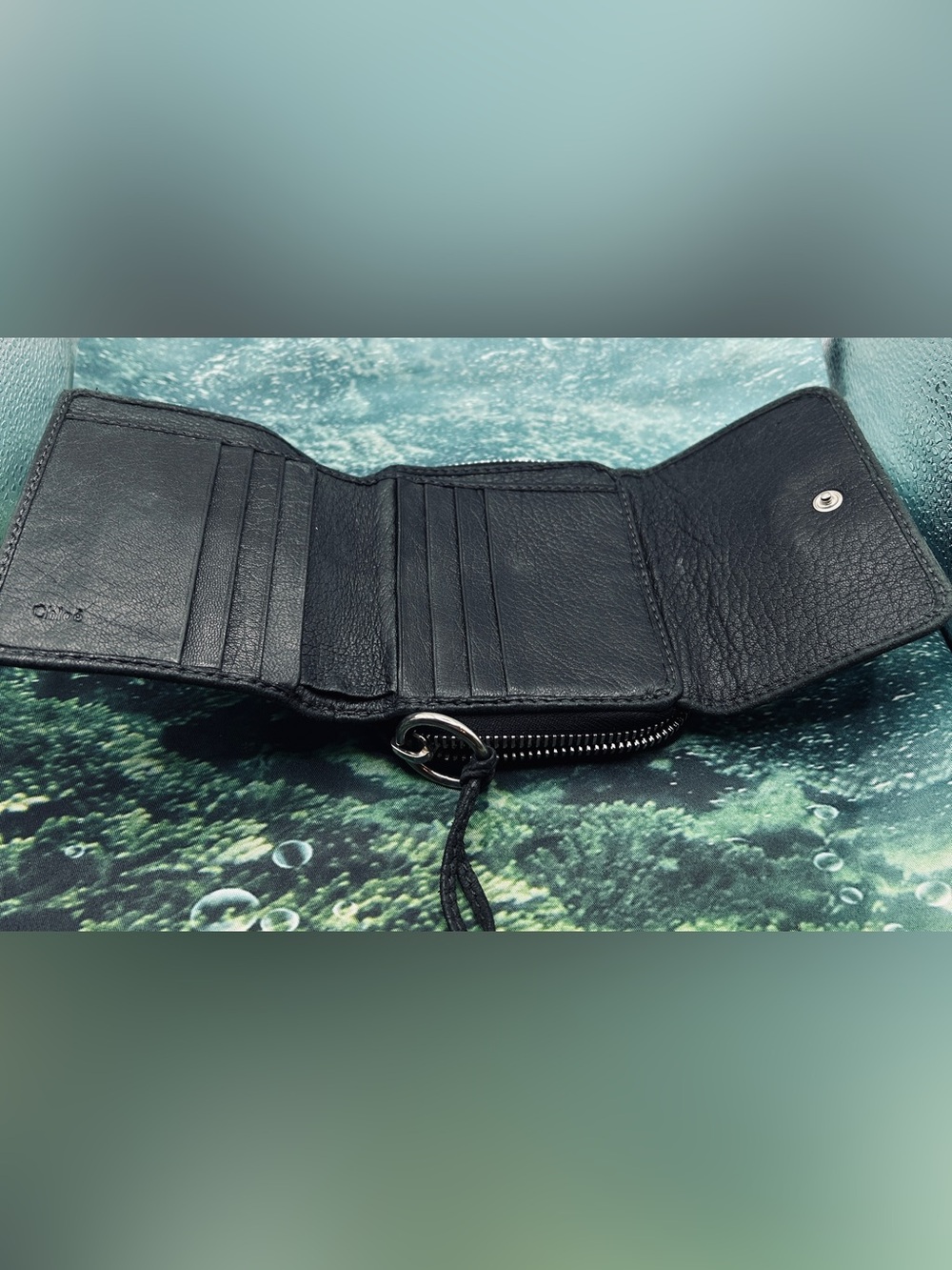 Authentic Chloé Black Grained Buffalo Leather Paddington Square Wallet VGC - Picture 4 of 15